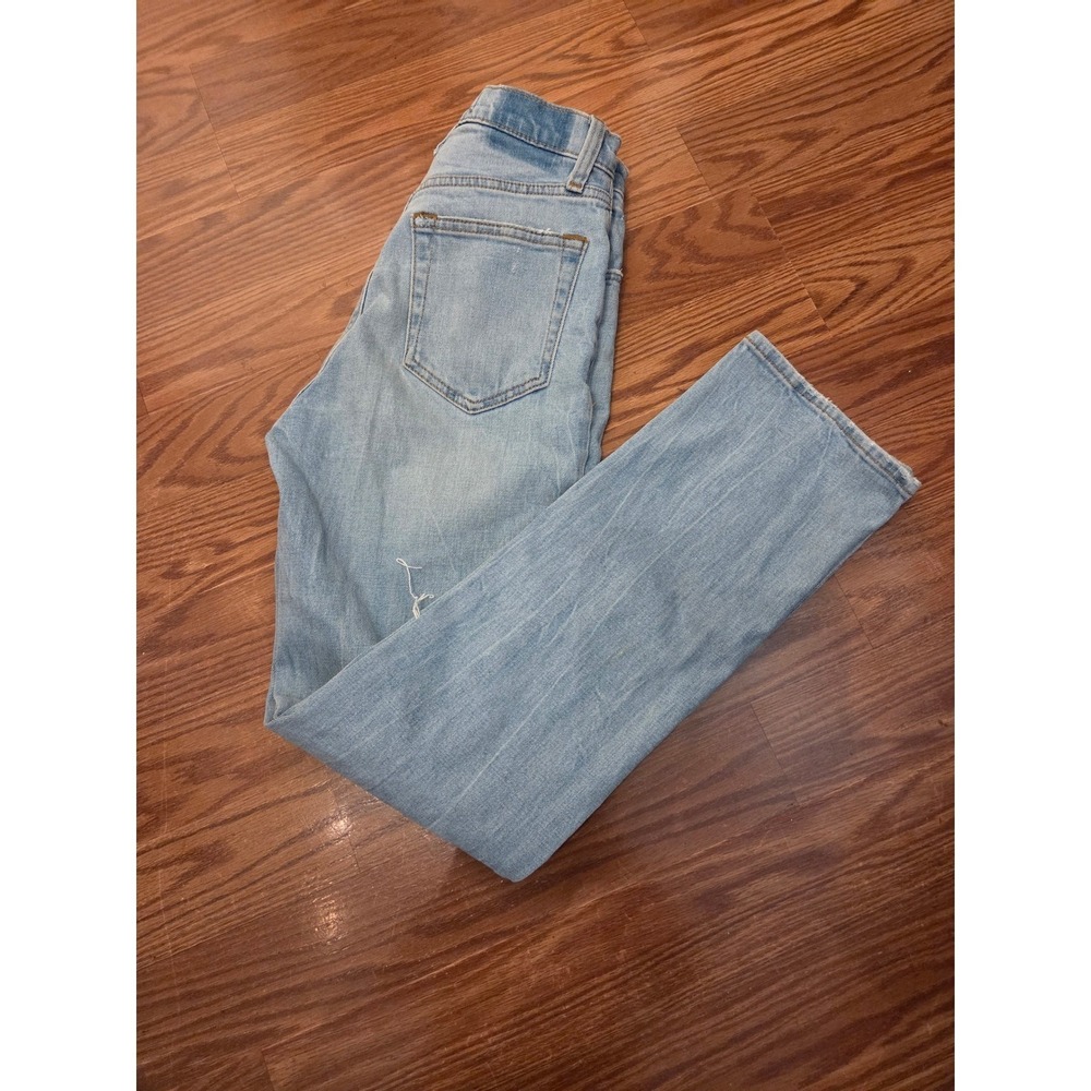 Abercrombie & Fitch Ultra High Rise Ankle Straight Distress Jeans‎ Lite Wash 24L